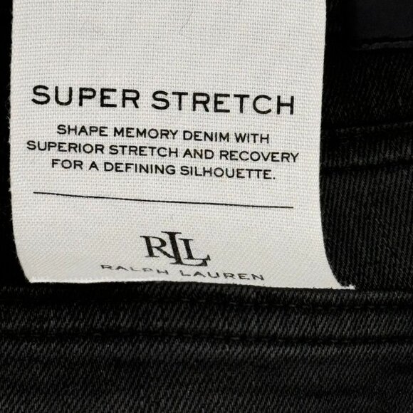 Ralph Lauren Womens Curvy Skinny Jeans Size 18 coated denim Black new $125 - Picture 15 of 15